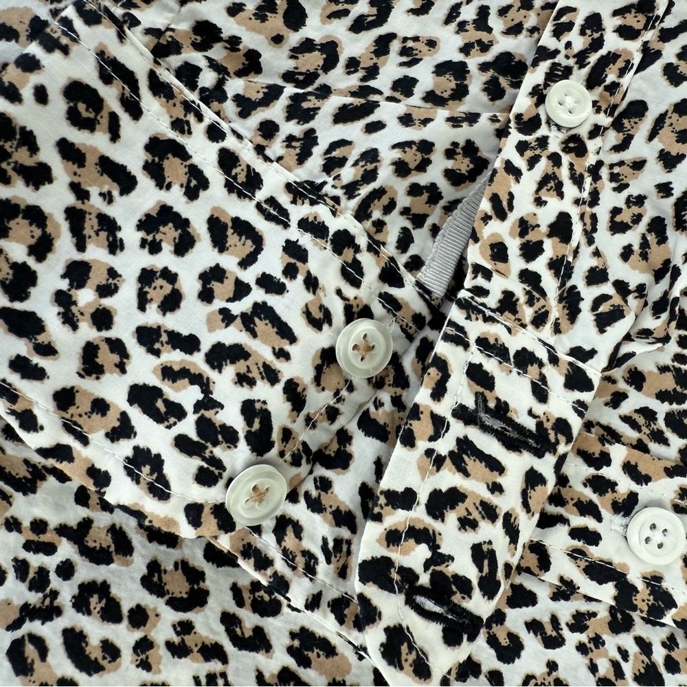 Talbots Leopard Print Modern Classic Cotton Shirt Long Sleeve Size XS - Picture 5 of 5